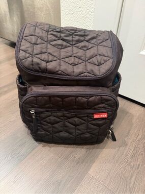 Skip Hop Quilted Black Diaper Bag Backpack